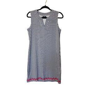 Sailor - Sailor Lucille Nautical Stripes sleeveless dress sz M  pink trim